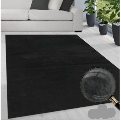 Covor de blană Loft37 foarte pufos negru 240x320 cm - LunaHome.ro