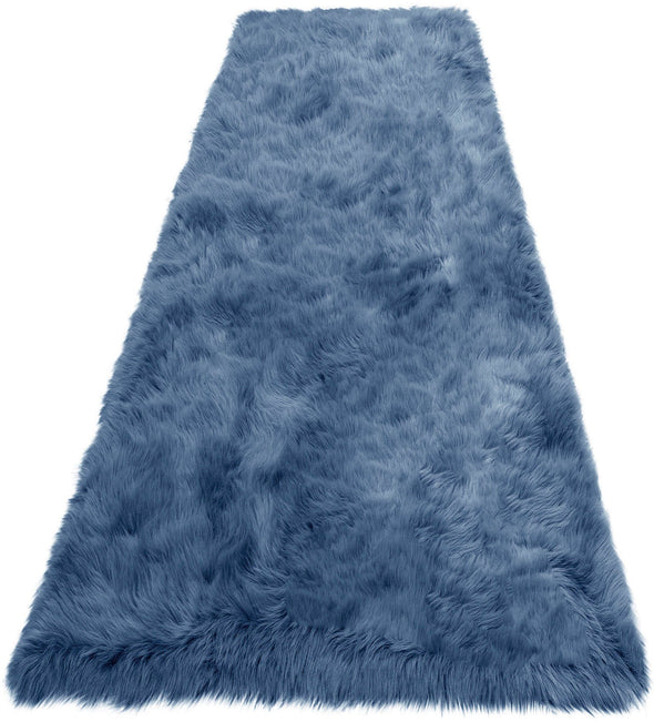 Covor de blană »Valeria« foarte moale si pufos, albastru 90x160 cm