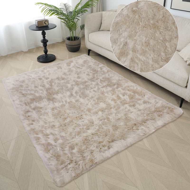 Covor de blana eco Kalua taupe foarte pufos 80x150 cm - LunaHome.ro