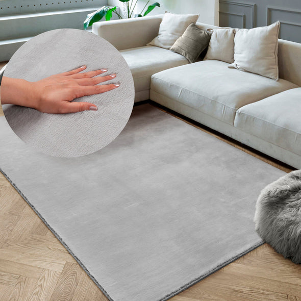 Covor de blană eco Maximo gri foarte moale și pufoasă 160x230cm - LunaHome.ro