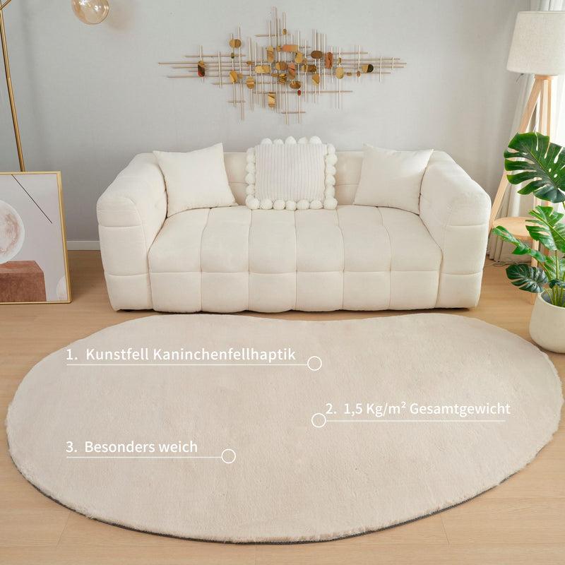 Covor de blana eco Rabbit 2 Bean bej foarte pufos 160x240 cm - LunaHome.ro