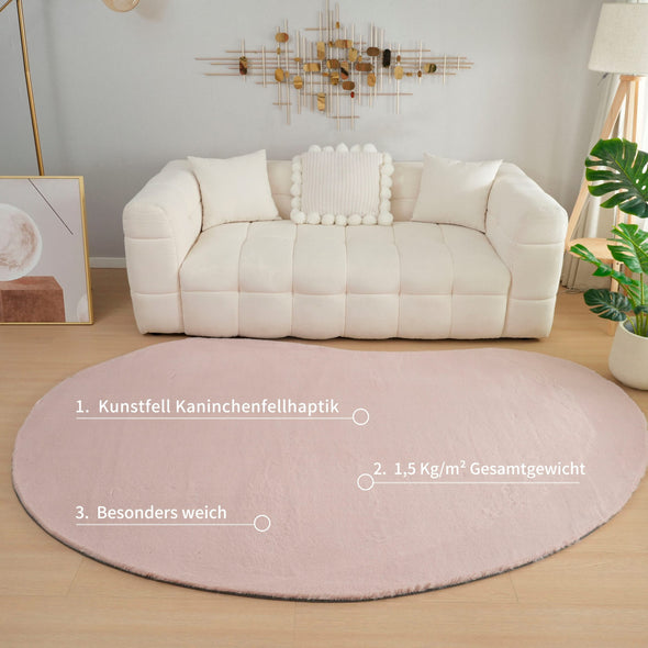 Covor de blana eco Rabbit 2 Bean roz foarte pufos 160x240 cm - LunaHome.ro
