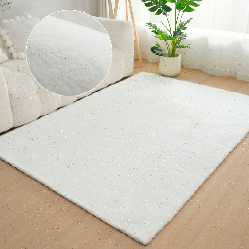 Covor de blana eco Rabbit 2 alb foarte pufos 40x60 cm - LunaHome.ro