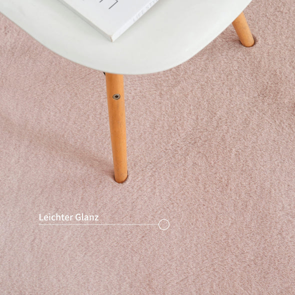 Covor de blana eco Rabbit 2 roz foarte pufos 120x170 cm - LunaHome.ro