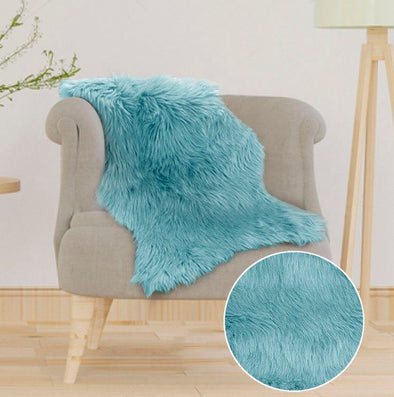 Covor de blană eco »Valeria« foarte moale si pufos, albastru 50x90 cm