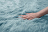 Covor de blană eco »Valeria« foarte moale si pufos, albastru 65x180 cm - LunaHome.ro