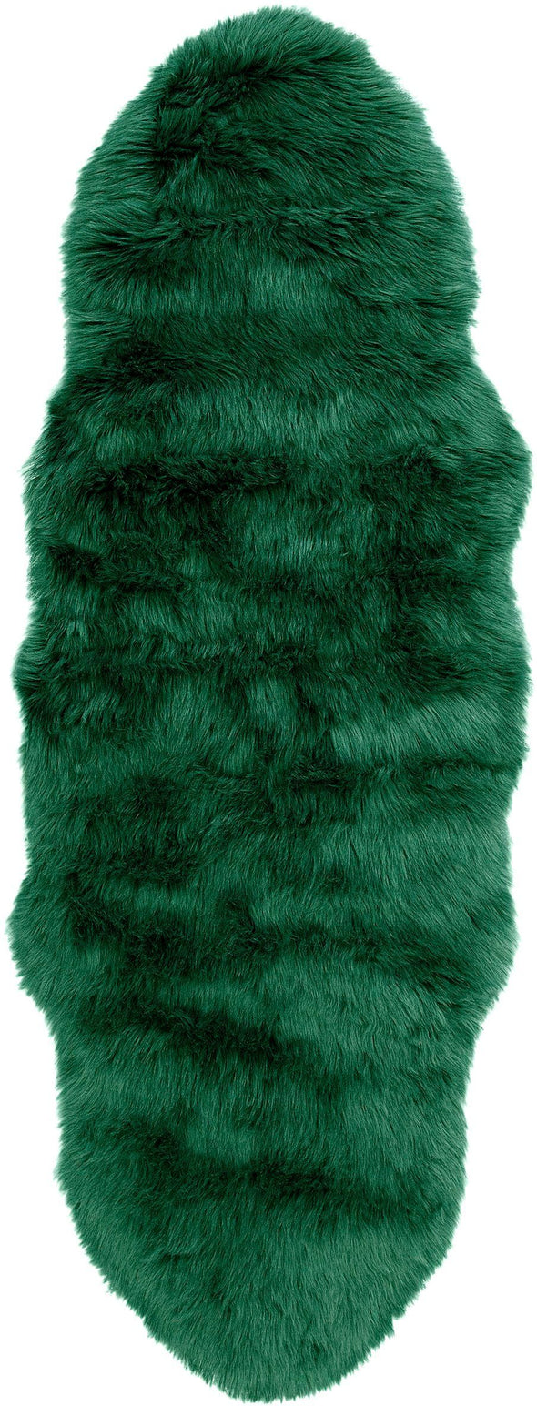 Covor de blana eco »Valeria« foarte moale si pufos, verde 65x180 cm - LunaHome.ro