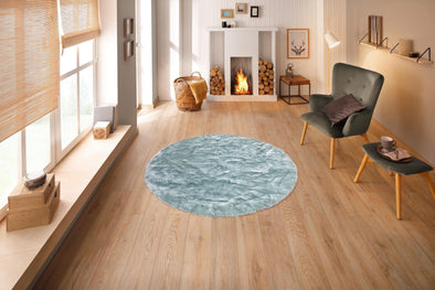 Covor de blana sintetica Sammo foarte moale si pufos, bleu, 175 cm - LunaHome.ro