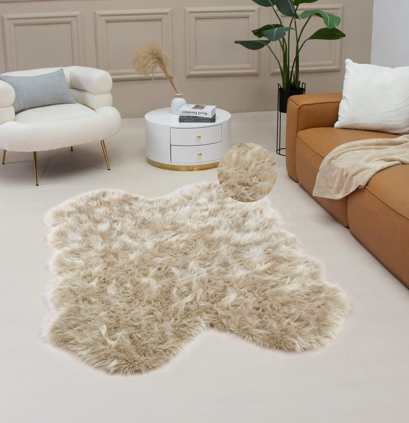 Covor de blană sintetica »Dena« foarte moale si pufos taupe 120x180 cm - LunaHome.ro