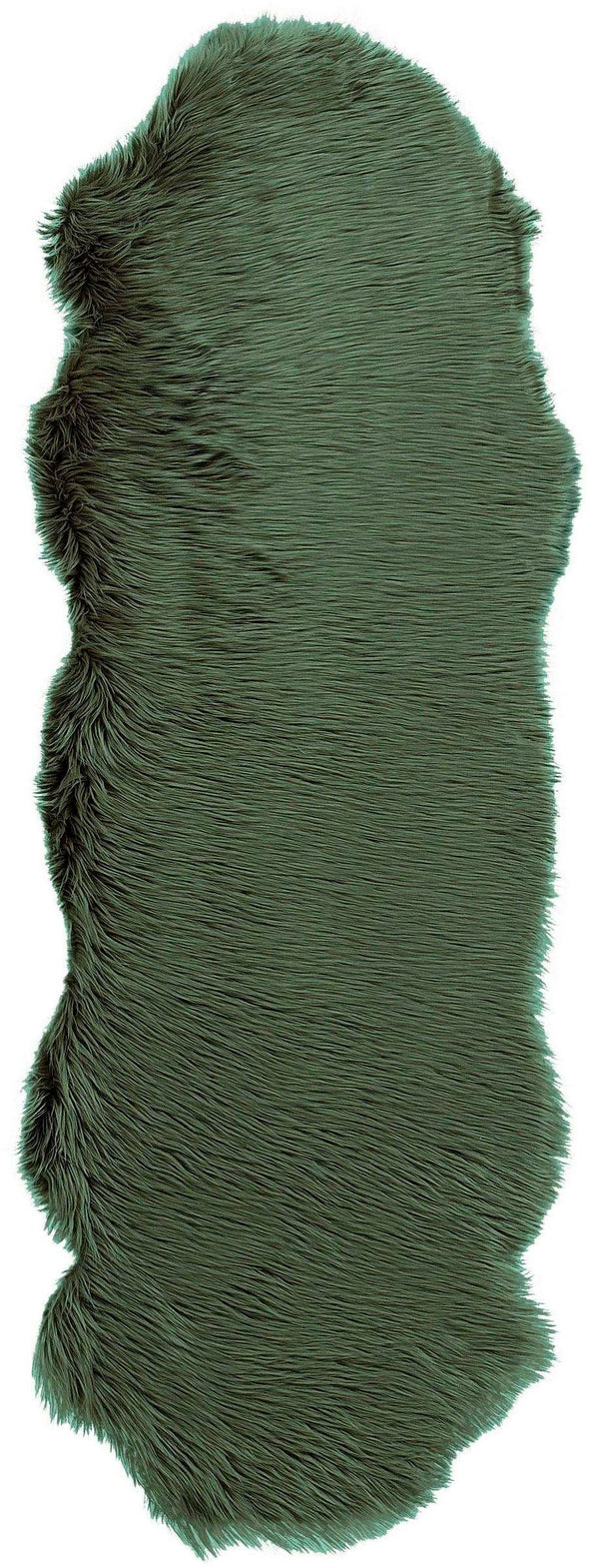 Covor din blana sintetica Lenja, foarte moale si pufos, verde 60x180 cm - LunaHome.ro