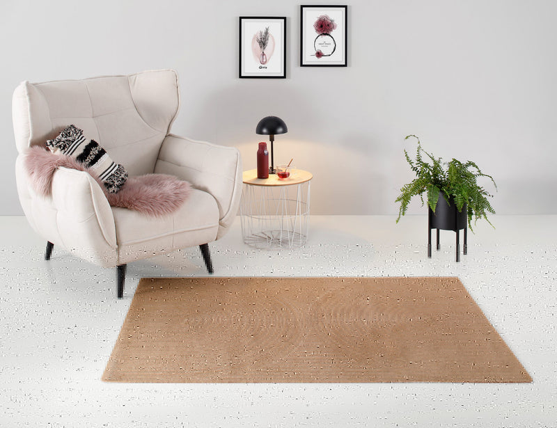 Covor din iută lucrat manual stil Boho, reversibil, Naturala 80x150 cm - LunaHome.ro