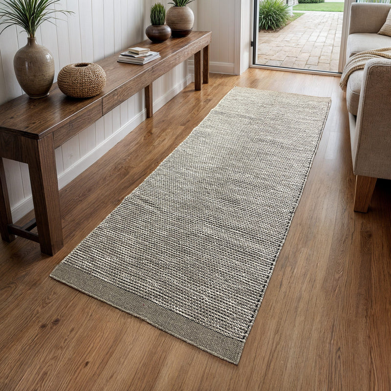 Covor din lână Anisa realizat manual cu aspect pestriț 80x300 cm - LunaHome.ro