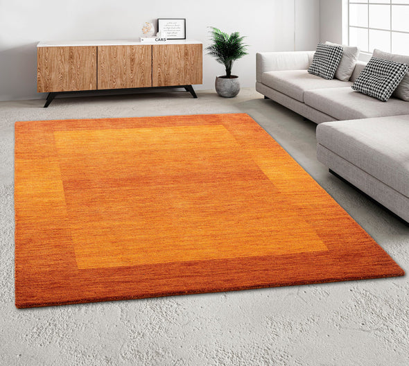 Covor din lână Gabbeh Super ruginiu cu model degradee 200x200 cm - LunaHome.ro