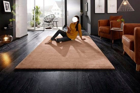 Covor din lână Gabbeh Uni Theko Exklusiv, culoare nisip, 120x180 cm - LunaHome.ro
