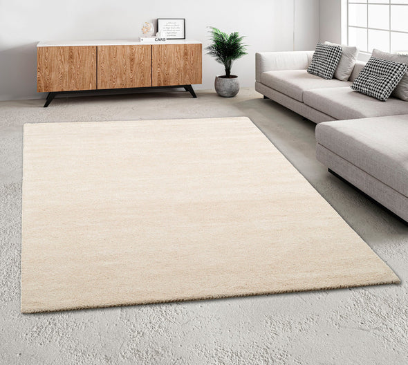 Covor din lână Gabbeh foarte gros crem natural, 200x300 cm - LunaHome.ro