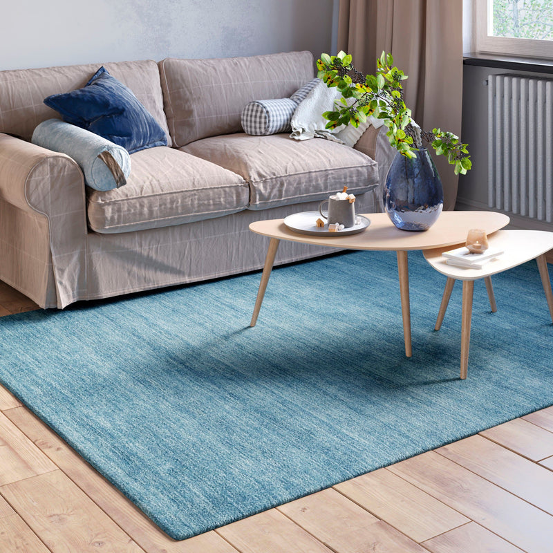 Covor din lână Isra țesut manual albastru 160x230 cm - LunaHome.ro