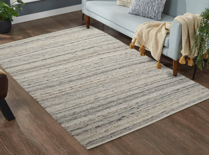 Covor din lână Kreta țesut manual boho scandi gri 160x230 cm - LunaHome.ro