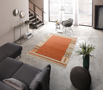 Covor din lână Nuno realizat manual culoare terra 240x320 cm - LunaHome.ro