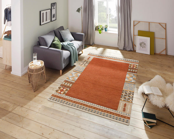 Covor din lână Nuno realizat manual culoare terra 240x320 cm - LunaHome.ro