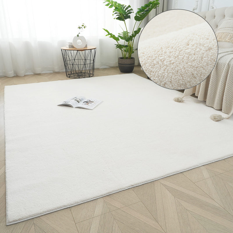 Covor foarte pufos lavabil din microfibra Cali2 crem 180x230 cm - LunaHome.ro