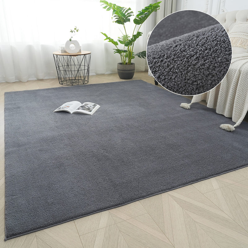 Covor foarte pufos lavabil din microfibra Cali2 gri 60x90 cm - LunaHome.ro
