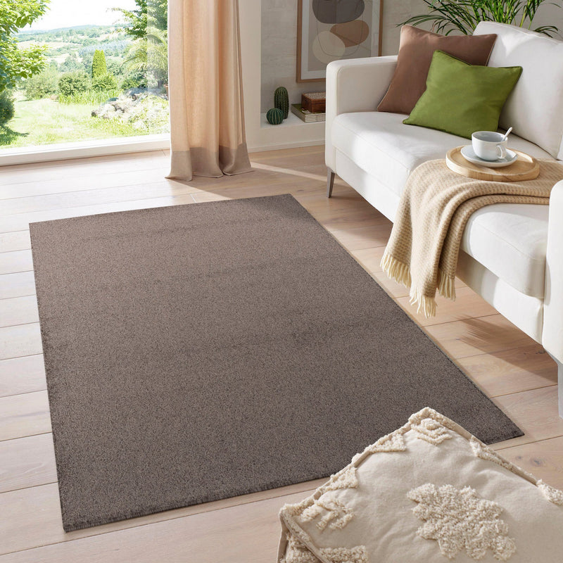 Covor frisee cu fir scurt MALAGA taupe, 120x170 cm - LunaHome.ro
