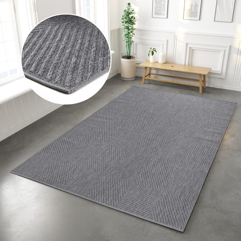 Covor gri »Elsa« pentru interior si exterior 120x180 cm - LunaHome.ro