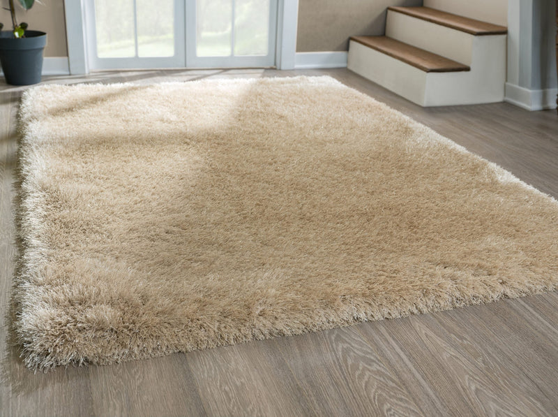 Covor gros si pufos »Glossy 411« auriu, potrivit pe podele incalzite, 80x150 cm - LunaHome.ro