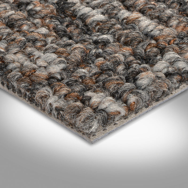 Covor mochetă Alaska cu tesatura cu noduri gri-maro, 200x200 cm - LunaHome.ro