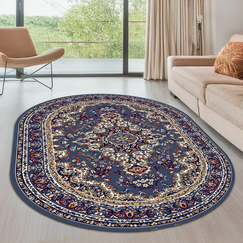 Covor oval »Oriental« albastru cu model clasic 160x230 cm - LunaHome.ro