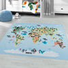 Covor pentru copii Harta Lumii cu fire scurte 120x170 cm - LunaHome.ro