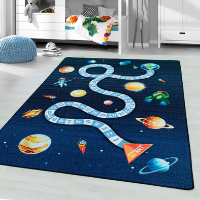 Covor pentru copii PLAY Univers albastru 100x150 cm - LunaHome.ro