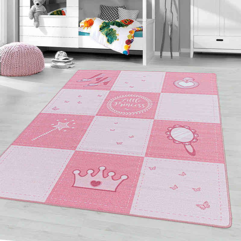 Covor pentru copii PLAY cu model prințesă roz 120x170 cm - LunaHome.ro