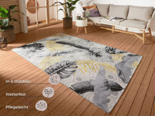 Covor pentru interior si exterior ”Golden Leaves” 80x165 cm - LunaHome.ro
