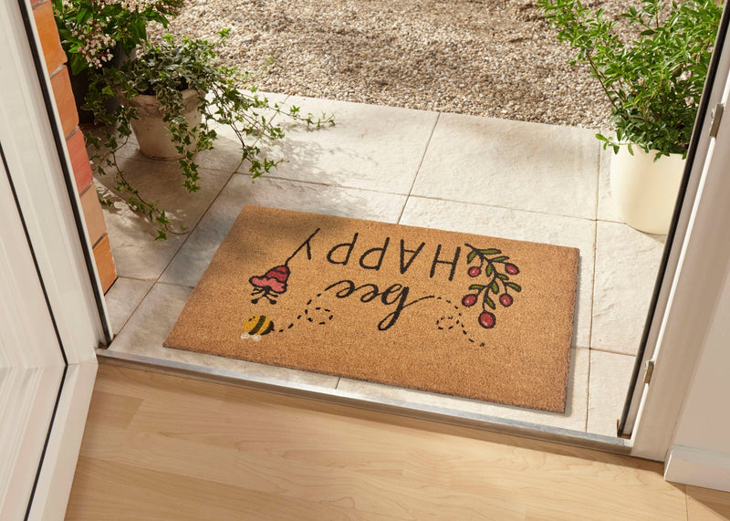 Covor preș de intrare din fibra de cocos Bee Happy 75x45 cm - LunaHome.ro