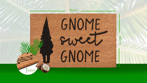 Covor preș de intrare din fibra de cocos Gnome 75x45 cm - LunaHome.ro