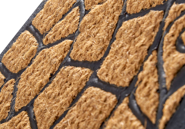 Covor preș de intrare semirotund din cocos și cauciuc, 45x75 cm - LunaHome.ro