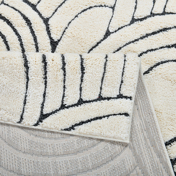 Covor pufos Cadie cu model boho crem-gri 60x90 cm - LunaHome.ro