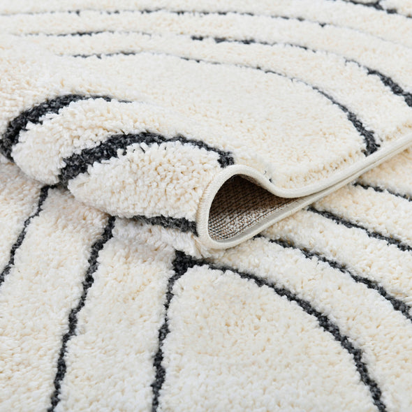 Covor pufos Cadie cu model boho crem-gri 60x90 cm - LunaHome.ro