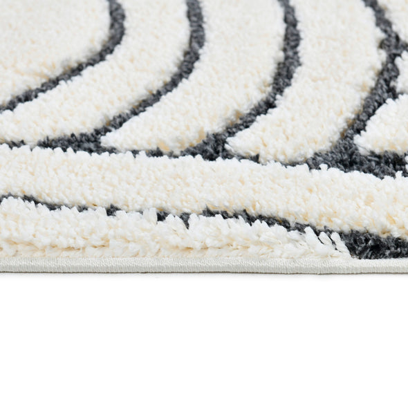 Covor pufos Cadie cu model boho crem-gri 60x90 cm - LunaHome.ro