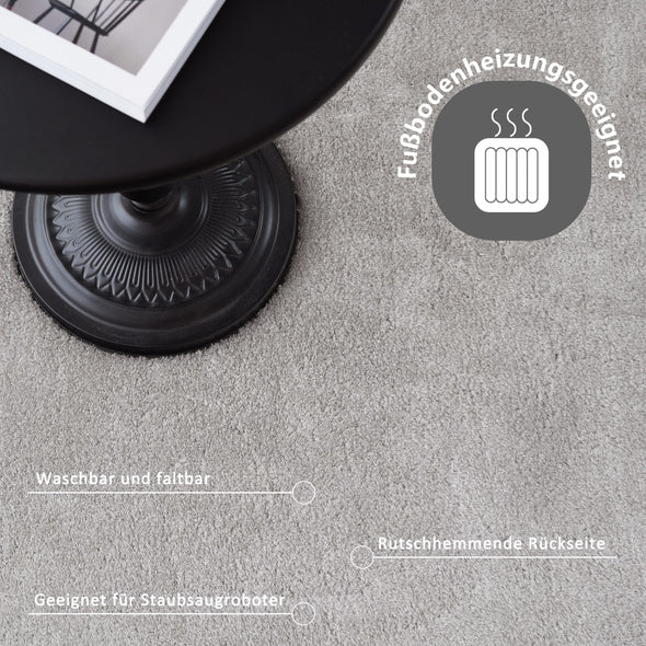 Covor pufos Cali Bean gri din microfibra 110x170 cm - LunaHome.ro