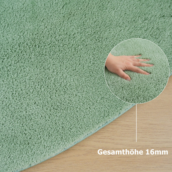 Covor pufos Cali Bean verde din microfibra 110x170 cm - LunaHome.ro