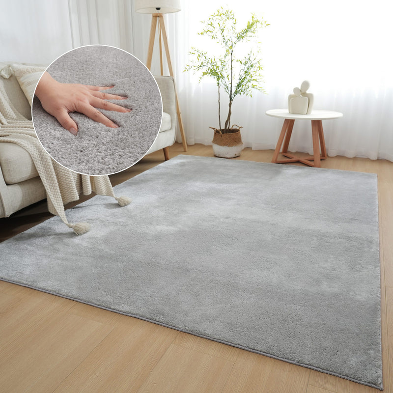 Covor pufos Cali gri din microfibra 80x150 cm - LunaHome.ro