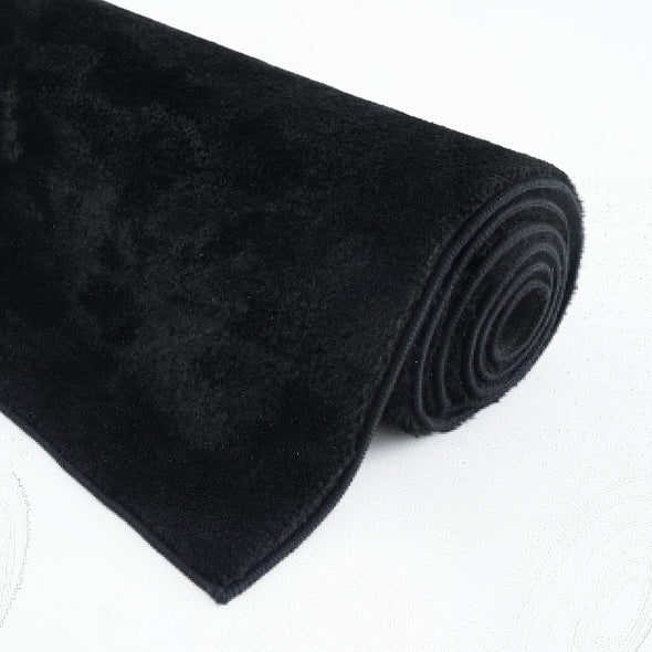 Covor traversa pufos Cali negru din microfibra 40x60 cm - LunaHome.ro