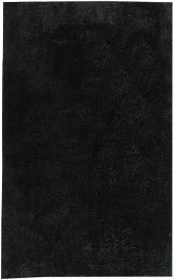 Covor traversa pufos Cali negru din microfibra 40x60 cm - LunaHome.ro