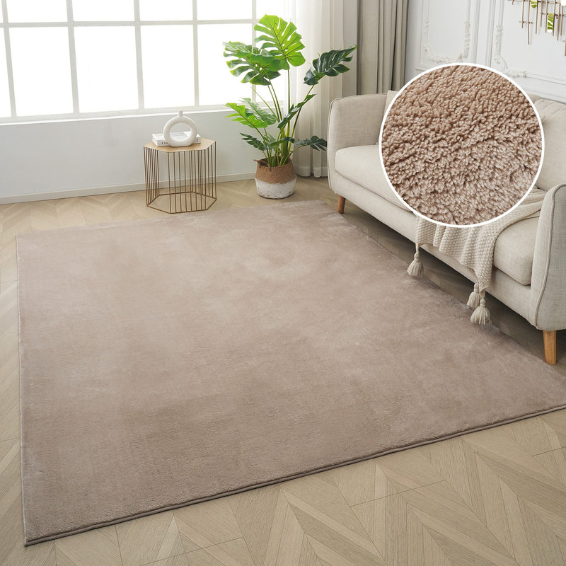 Covor pufos Cali taupe din microfibra 180x230 cm - LunaHome.ro