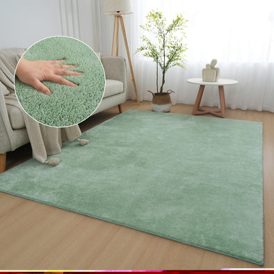 Covor pufos Cali verde din microfibra 180x230 cm - LunaHome.ro