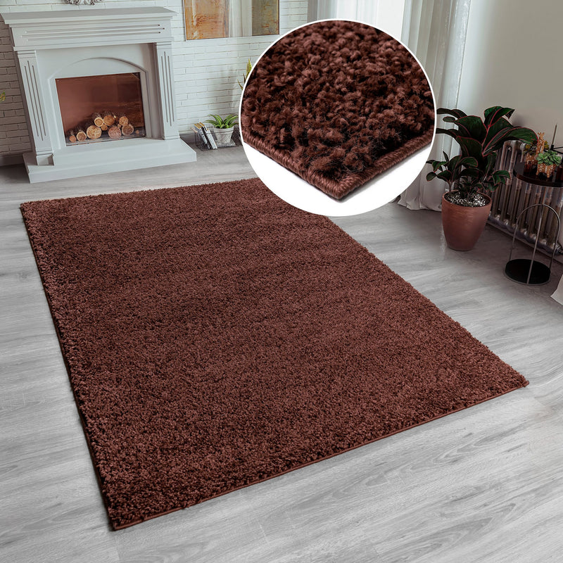 Covor pufos »Shaggy 30« maro cu fire lungi pufos, 200x290cm - LunaHome.ro