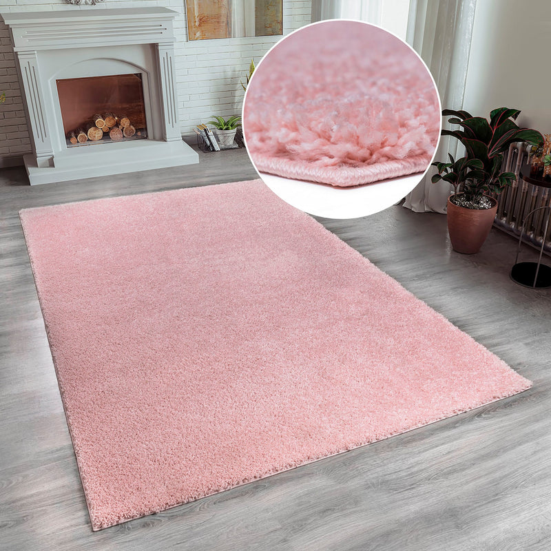 Covor pufos »Shaggy 30« roz potrivit pentru podele incalzite, 240x320 cm - LunaHome.ro