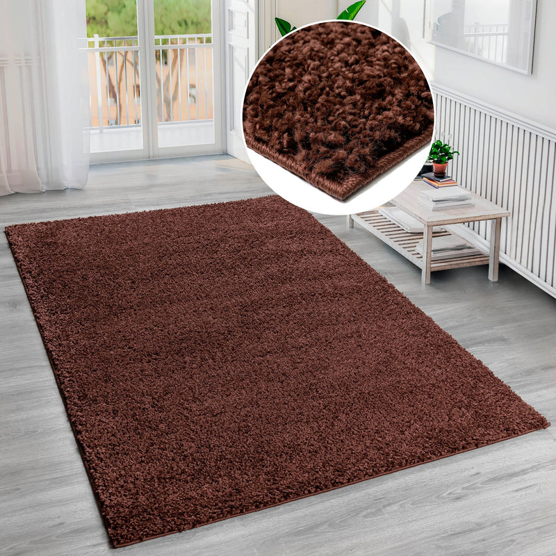Covor pufos »Shaggy soft« potrivit pentru podele incalzite, maro 120x180 cm - LunaHome.ro